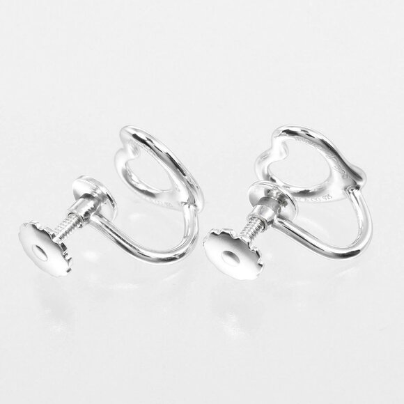 TIFFANY&Co. Open heart Earring Silver925 2.5g Women - Picture 7 of 7